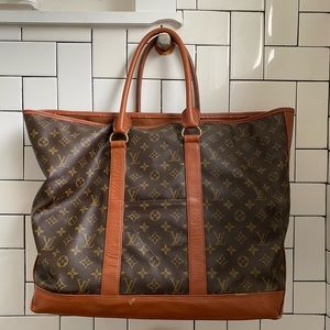 Vintage Louis Vuitton Paris monogram canvas and leather tote bag